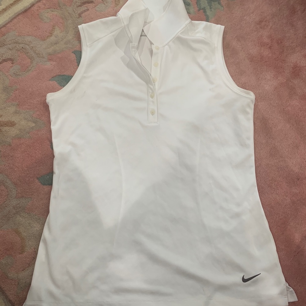 Sleeveless White Nike Golf Shirt